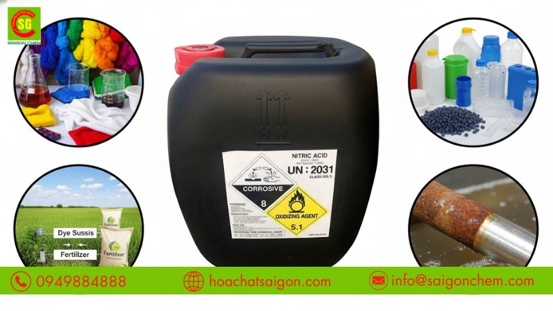 C&ocirc;ng dụng HNO3 trong nhiều lĩnh vực sản xuất c&ocirc;ng nghiệp hiện đại