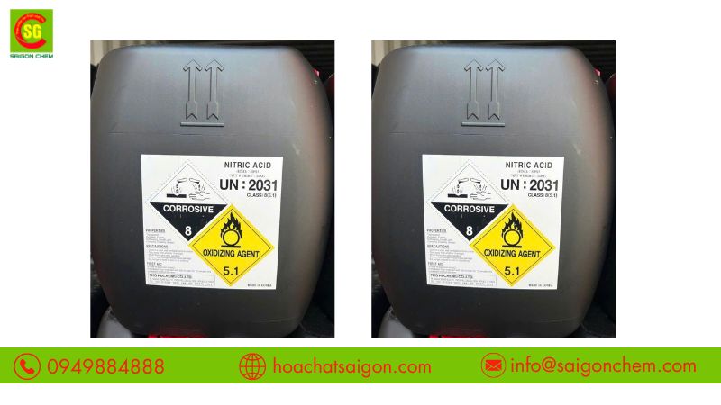 Acid nitric c&ocirc;ng nghiệp c&oacute; t&iacute;nh oxy h&oacute;a mạnh v&agrave; ăn m&ograve;n cao