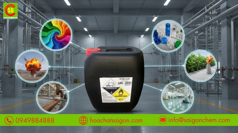 Ứng dụng HNO3 trong nhiều ng&agrave;nh sản xuất c&ocirc;ng nghiệp