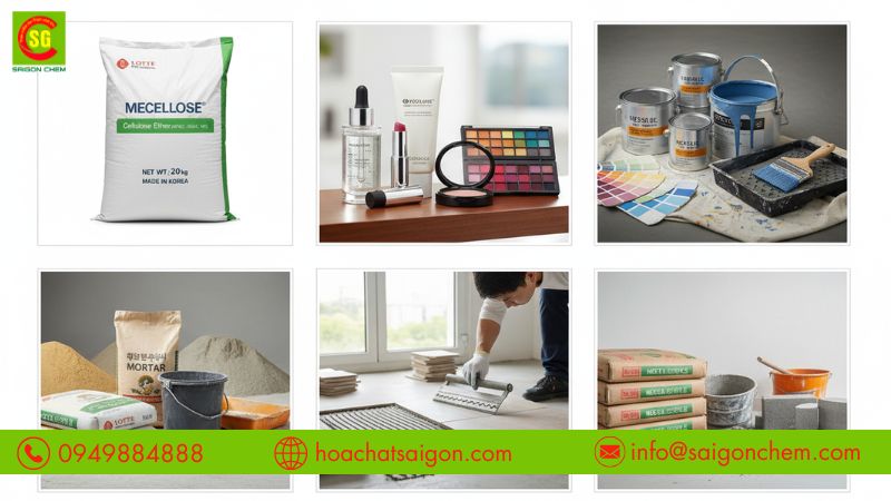 HEC ứng dụng trong mỹ phẩm sơn x&acirc;y dựng c&ocirc;ng nghiệp