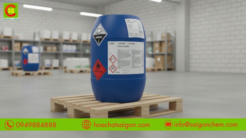 C&aacute;ch bảo quản axit formic đ&uacute;ng chuẩn, tr&aacute;nh rủi ro h&oacute;a chất