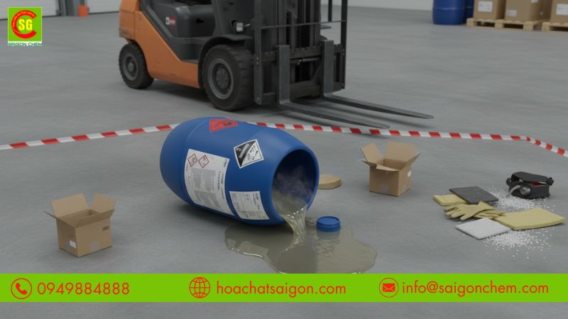 Hướng dẫn xử l&yacute; khi tiếp x&uacute;c hoặc tr&agrave;n đổ axit formic