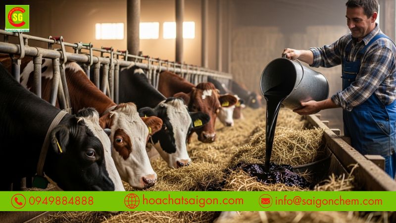 Mật rỉ đường trong chăn nuôi